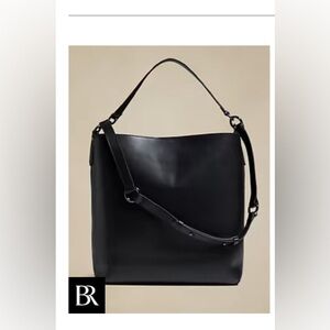 Banana Republic Black Leather Hobo Bag
